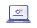 Gears 3D icons. System update 3d Vector concept. 3d render gear for mobile app design. System renew update. 3d vector