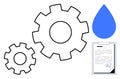 Gears, Droplet, and Signed Contract Representing Efficiency, Sustainability, and Agreement Royalty Free Stock Photo
