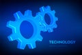 Gears. Engineering Gear wheels. 3D wireframe mesh Gear. Mechanical technology machine engineering symbol. Industry Royalty Free Stock Photo