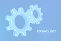 Gears. Engineering Gear wheels. 3D wireframe mesh Gear. Mechanical technology machine engineering symbol. Industry