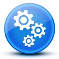 Gears eyeball glossy elegant blue round button abstract Royalty Free Stock Photo