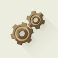 Gears flat long shadow icon