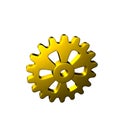 Gears - Gold - Isolated Royalty Free Stock Photo