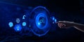 Gears icon automation process workflow technology concept on screen.