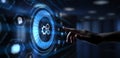 Gears icon automation process workflow technology concept on screen