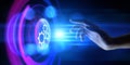 Gears icon automation process workflow technology concept on screen