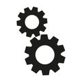 Gears icon. Cogwheels black symbol.