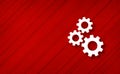 Gears icon dreamy abstract red background diagonal stripe line illustration design