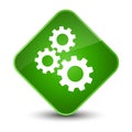 Gears icon elegant green diamond button Royalty Free Stock Photo