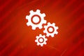 Gears icon isolated on abstract red gradient magnificence background Royalty Free Stock Photo