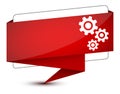 Gears icon isolated on elegant red tag sign illustration Royalty Free Stock Photo