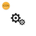 Gears icon isolated flat style.