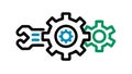 Gears Icon: Mechanism Workflow Symbol Vector, vector design Generative AI Royalty Free Stock Photo