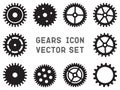 Gears Icon Vector Set  Cogwheel Pictogram Collection
