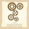 Gears icons combination on vintage background