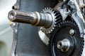 Gears impaled on the shaft spline Royalty Free Stock Photo