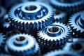 Gears industrial background with blue light Royalty Free Stock Photo