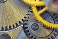 Gears. Industrial background. The concept of technology, time, teamwork, infinity, business projects