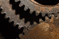 Gears of industrial machine. detail of mechanism. old cogwheels of machinery Royalty Free Stock Photo