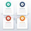 Gears infographic background with four steps Royalty Free Stock Photo