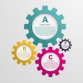 Gears infographic template. Design elements.