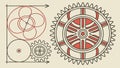 Gears of Innovation: Mechanical Cogs Abstract Engineering, vector design Generative AI Royalty Free Stock Photo