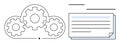 Cloud Data Processing Concept with Gears and Document Representation Royalty Free Stock Photo