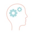 Gears inside human head line style icon vector design Royalty Free Stock Photo