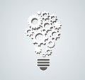 Gears in light bulb shape , abstract gears concept of thinking Royalty Free Stock Photo