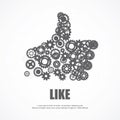 Gears like symbol for social media.