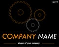 Gears logo template, ready logotype for a company or a br