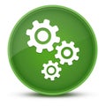 Gears luxurious glossy green round button abstract Royalty Free Stock Photo