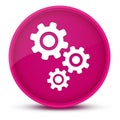 Gears luxurious glossy pink round button abstract Royalty Free Stock Photo