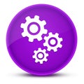 Gears luxurious glossy purple round button abstract Royalty Free Stock Photo