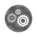 Gears machine isolated icon