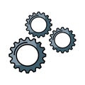 Gears machine isolated icon