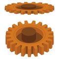 Gears mechanisms in the steampunk style. Set vector illustration