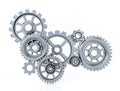 Gears in motion representing teamwork and cooperation. 3D illustration Royalty Free Stock Photo