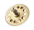 Gears from old clock isolated on white background Royalty Free Stock Photo