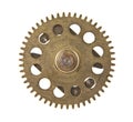 Gears from old clock isolated on white background Royalty Free Stock Photo