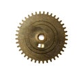 Gears from old clock isolated on white background Royalty Free Stock Photo