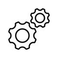 Gears outline vector icon