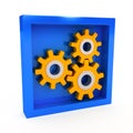 Gears over white background Royalty Free Stock Photo