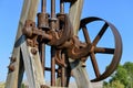 Gears and pulleys of old mining equipment