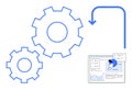 Gears Representing Process Automation with Data Dashboard for Analysis and Workflow Optimization Royalty Free Stock Photo