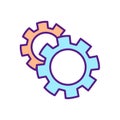 Gears RGB color icon