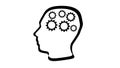 Gears rotate inside human head. Brain idea seamless FullHD 1080p 2D animation