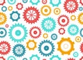 gears seamless pattern. Bright background for childrens textiles. Innovation, ideas and ingenuity. science and inventions.