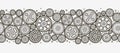 Gears seamless pattern. Cogwheels, mechanism vector illustration