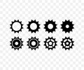 Gears set, pinion and gearwheel and mechanism, graphic design